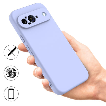 For Google Pixel 9 Pure Color Liquid Silicone Shockproof Phone Case(Purple) - Google Cases by buy2fix | Online Shopping UK | buy2fix