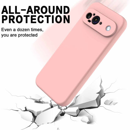 For Google Pixel 9 Pure Color Liquid Silicone Shockproof Phone Case(Pink) - Google Cases by buy2fix | Online Shopping UK | buy2fix