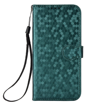 For Google Pixel 9 Pro Honeycomb Dot Texture Leather Phone Case(Green) - Google Cases by buy2fix | Online Shopping UK | buy2fix