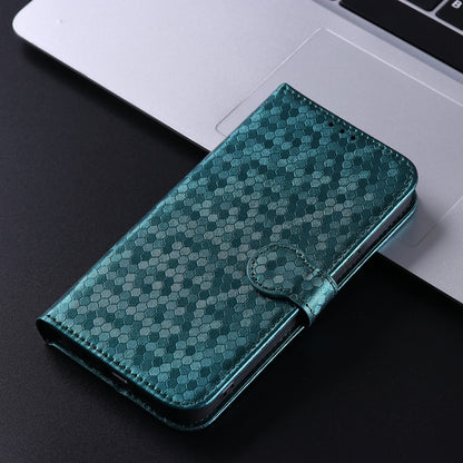 For Google Pixel 9 Honeycomb Dot Texture Leather Phone Case(Green) - Google Cases by buy2fix | Online Shopping UK | buy2fix