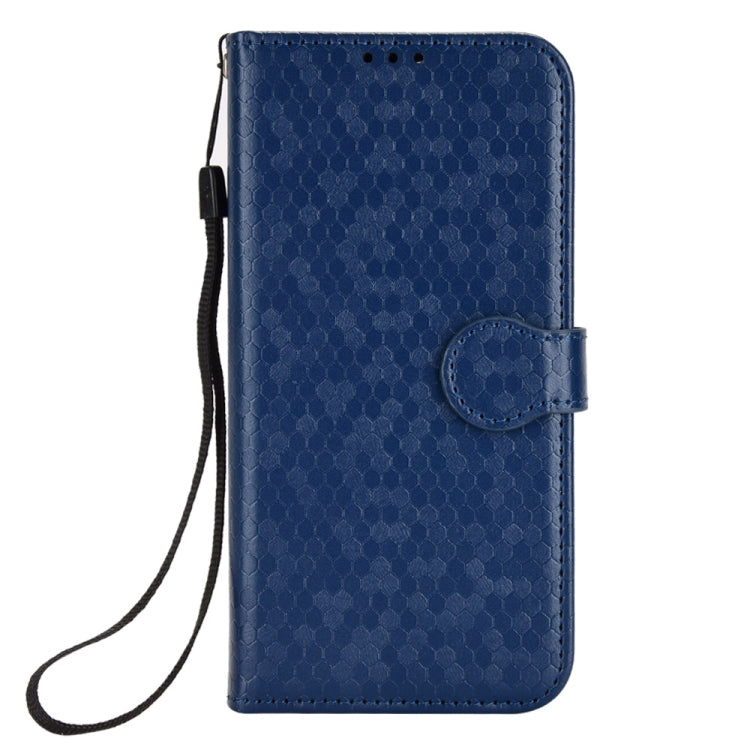 For Google Pixel 9 Pro XL Honeycomb Dot Texture Leather Phone Case(Blue) - Google Cases by buy2fix | Online Shopping UK | buy2fix