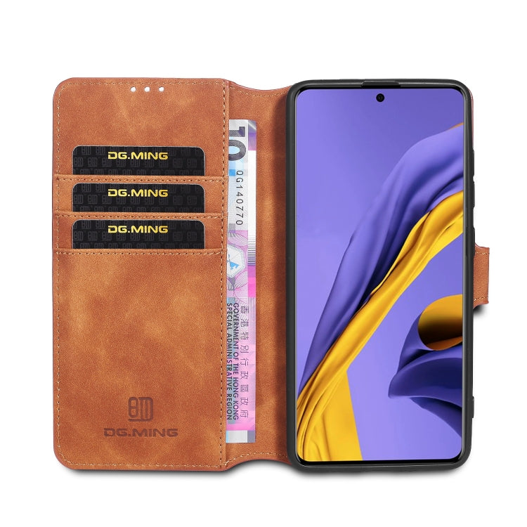 For Samsung Galaxy A41 (EU Version) DG.MING Retro Oil Side Horizontal Flip Case with Holder & Card Slots & Wallet(Brown) - Galaxy Phone Cases by DG.MING | Online Shopping UK | buy2fix