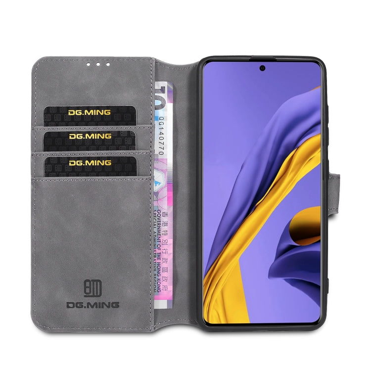 For Samsung Galaxy A41 (EU Version) DG.MING Retro Oil Side Horizontal Flip Case with Holder & Card Slots & Wallet(Gray) - Galaxy Phone Cases by DG.MING | Online Shopping UK | buy2fix