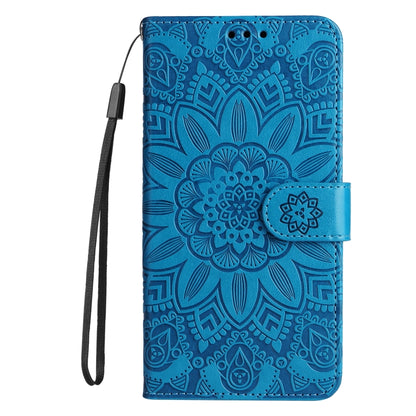 For Xiaomi 13T / Redmi K60 Ultra Embossed Sunflower Leather Phone Case(Blue) - Redmi K60 Ultra Cases by buy2fix | Online Shopping UK | buy2fix