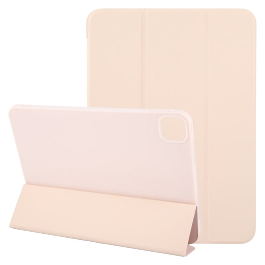 For iPad Pro 11 2024 GEBEI 3-folding Holder Shockproof Flip Leather Tablet Case(Pink) - iPad Pro 11 2024 Cases by GEBEI | Online Shopping UK | buy2fix