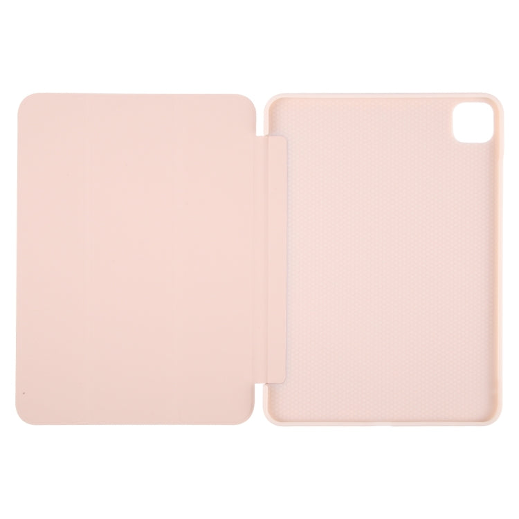 For iPad Air 13 2024 GEBEI 3-folding Holder Shockproof Flip Leather Tablet Case(Pink) - iPad Air 13 2024 Cases by GEBEI | Online Shopping UK | buy2fix