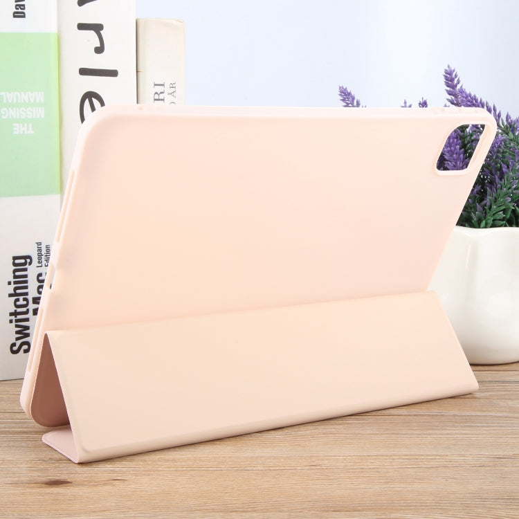 For iPad Air 13 2024 GEBEI 3-folding Holder Shockproof Flip Leather Tablet Case(Pink) - iPad Air 13 2024 Cases by GEBEI | Online Shopping UK | buy2fix