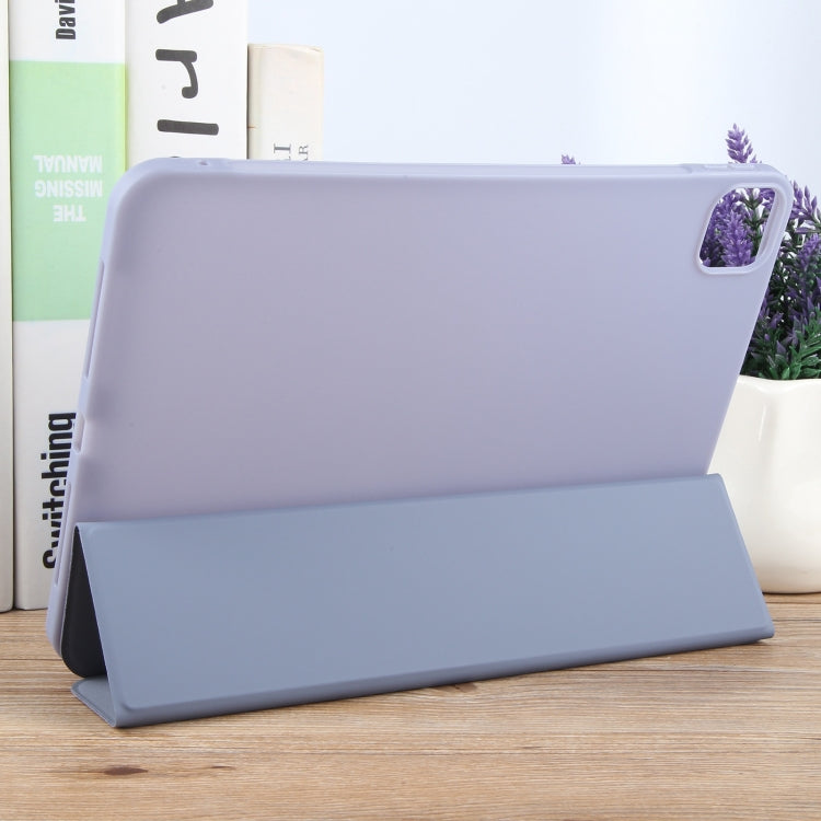 For iPad Pro 13 2024 GEBEI 3-folding Holder Shockproof Flip Leather Tablet Case(Light Purple) - iPad Pro 13 2024 Cases by GEBEI | Online Shopping UK | buy2fix