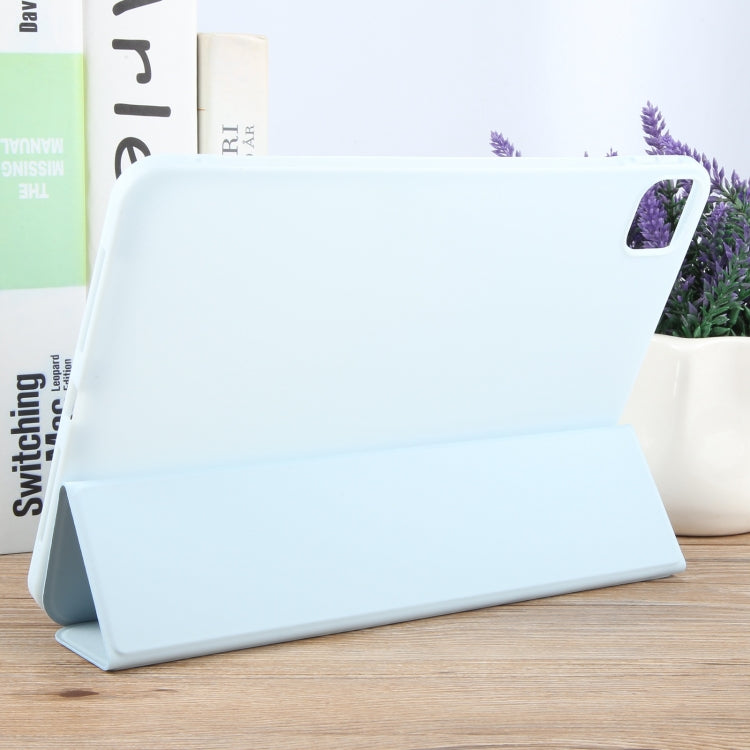 For iPad Pro 13 2024 GEBEI 3-folding Holder Shockproof Flip Leather Tablet Case(Sky Blue) - iPad Pro 13 2024 Cases by GEBEI | Online Shopping UK | buy2fix