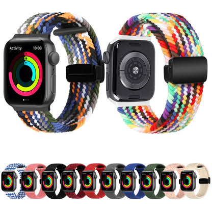 Magnetic Fold Clasp Woven Watch Band For Apple Watch SE 2023 40mm(Rainbow Color) - Watch Bands by buy2fix | Online Shopping UK | buy2fix