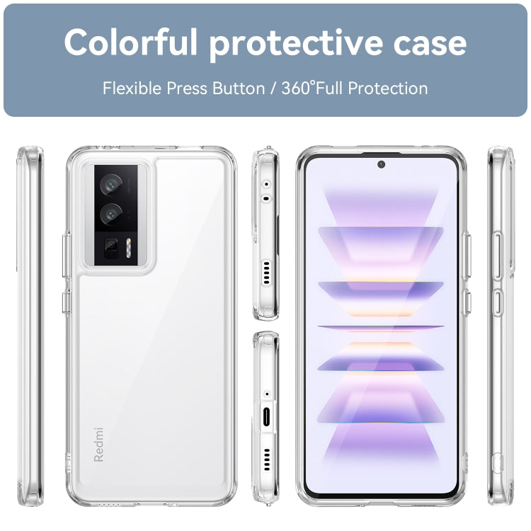 For Xiaomi Poco F5 Pro Colorful Series Acrylic Hybrid TPU Phone Case(Transparent) - Xiaomi Cases by buy2fix | Online Shopping UK | buy2fix