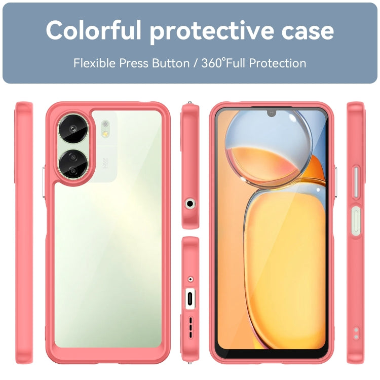 For Xiaomi Redmi 13C 4G Colorful Series Acrylic Hybrid TPU Phone Case(Red) - 13C Cases by buy2fix | Online Shopping UK | buy2fix