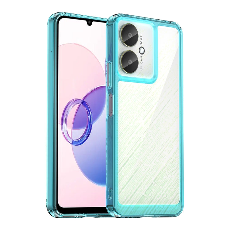 For Xiaomi Poco C65 Colorful Series Acrylic Hybrid TPU Phone Case(Transparent Blue) - Xiaomi Cases by buy2fix | Online Shopping UK | buy2fix