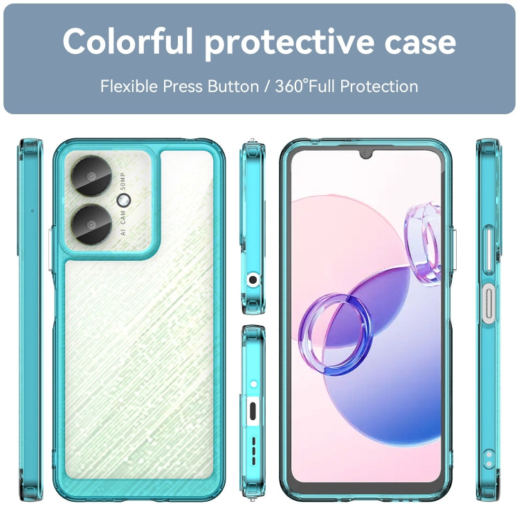 For Xiaomi Poco M6 Colorful Series Acrylic Hybrid TPU Phone Case(Transparent Blue) - Xiaomi Cases by buy2fix | Online Shopping UK | buy2fix