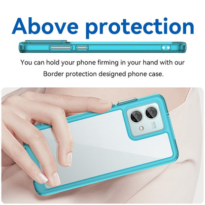 For Motorola Moto G84 Colorful Series Acrylic Hybrid TPU Phone Case(Transparent Blue) - Motorola Cases by buy2fix | Online Shopping UK | buy2fix