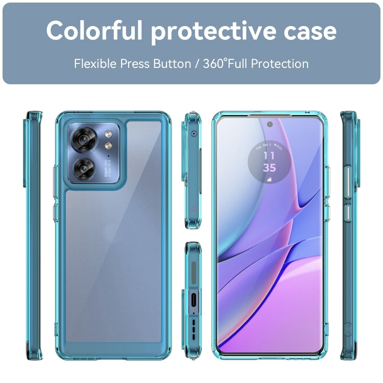 For Motorola Edge 2023 Global Colorful Series Acrylic Hybrid TPU Phone Case(Transparent Blue) - Motorola Cases by buy2fix | Online Shopping UK | buy2fix