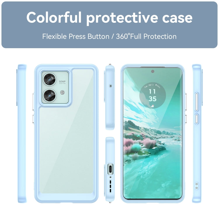 For Motorola Edge 40 Neo Colorful Series Acrylic Hybrid TPU Phone Case(Blue) - Motorola Cases by buy2fix | Online Shopping UK | buy2fix