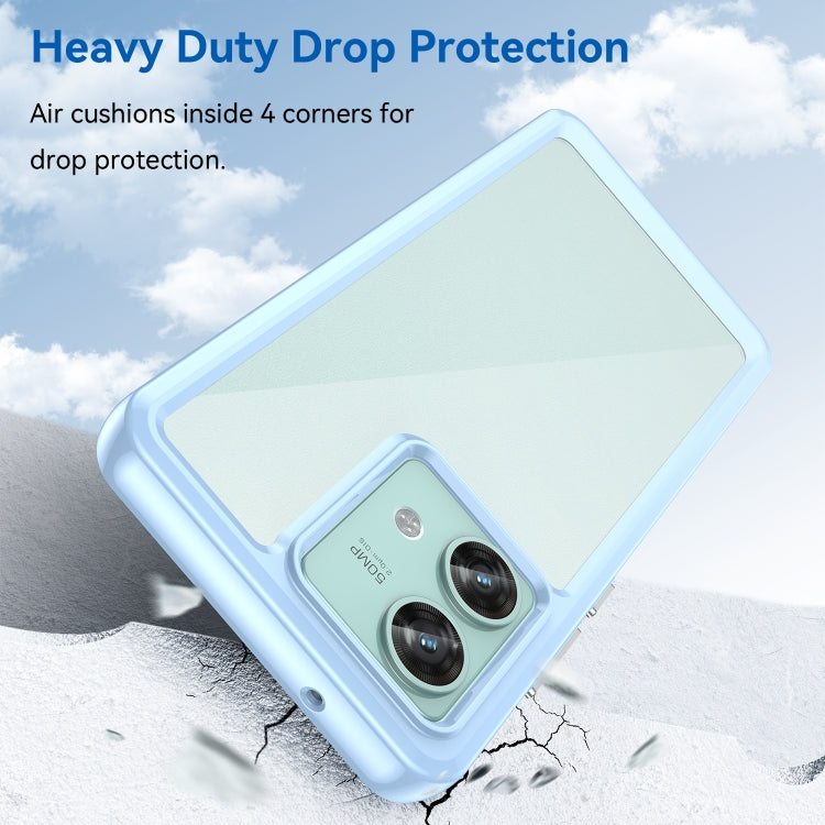 For Motorola Edge 40 Neo Colorful Series Acrylic Hybrid TPU Phone Case(Blue) - Motorola Cases by buy2fix | Online Shopping UK | buy2fix