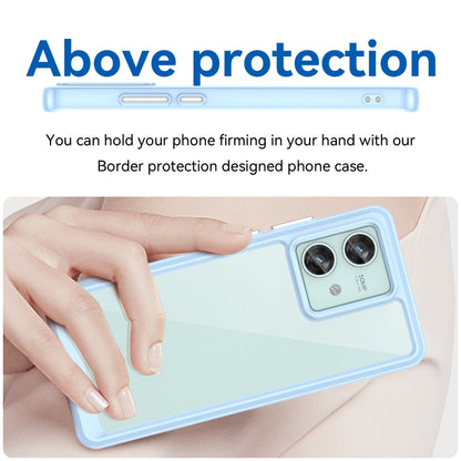 For Motorola Edge 40 Neo Colorful Series Acrylic Hybrid TPU Phone Case(Blue) - Motorola Cases by buy2fix | Online Shopping UK | buy2fix