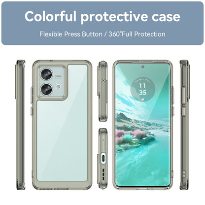 For Motorola Edge 40 Neo Colorful Series Acrylic Hybrid TPU Phone Case(Transparent Grey) - Motorola Cases by buy2fix | Online Shopping UK | buy2fix