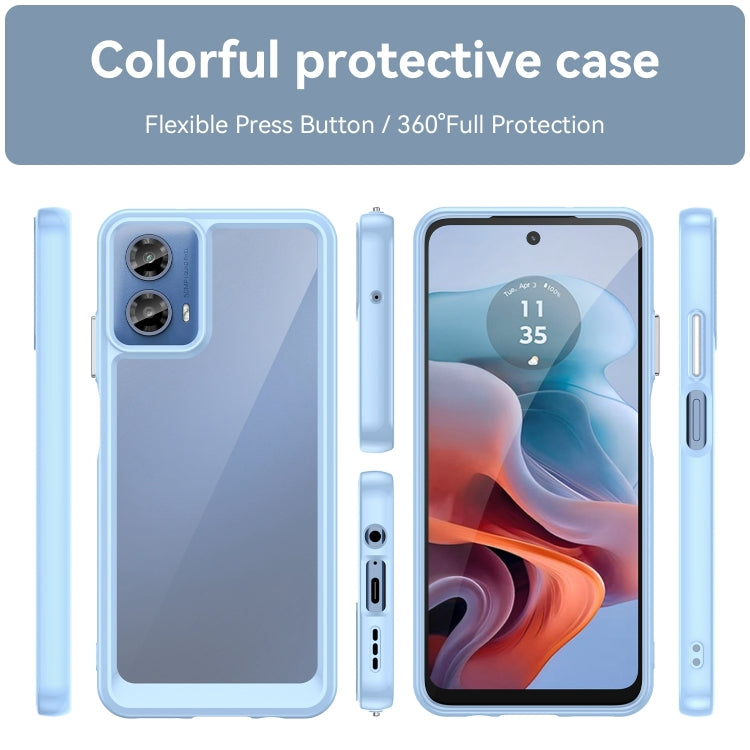 For Motorola Moto G34 Colorful Series Acrylic Hybrid TPU Phone Case(Blue) - Motorola Cases by buy2fix | Online Shopping UK | buy2fix