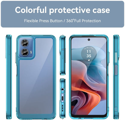 For Motorola Moto G34 Colorful Series Acrylic Hybrid TPU Phone Case(Transparent Blue) - Motorola Cases by buy2fix | Online Shopping UK | buy2fix