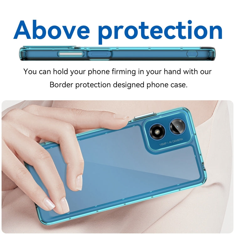 For Motorola Moto G04 Colorful Series Acrylic Hybrid TPU Phone Case(Transparent Blue) - Motorola Cases by buy2fix | Online Shopping UK | buy2fix