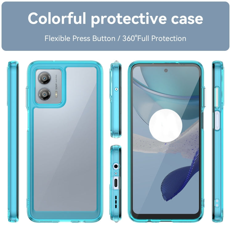 For Motorola Moto G53 5G Colorful Series Acrylic Hybrid TPU Phone Case(Transparent Blue) - Motorola Cases by buy2fix | Online Shopping UK | buy2fix