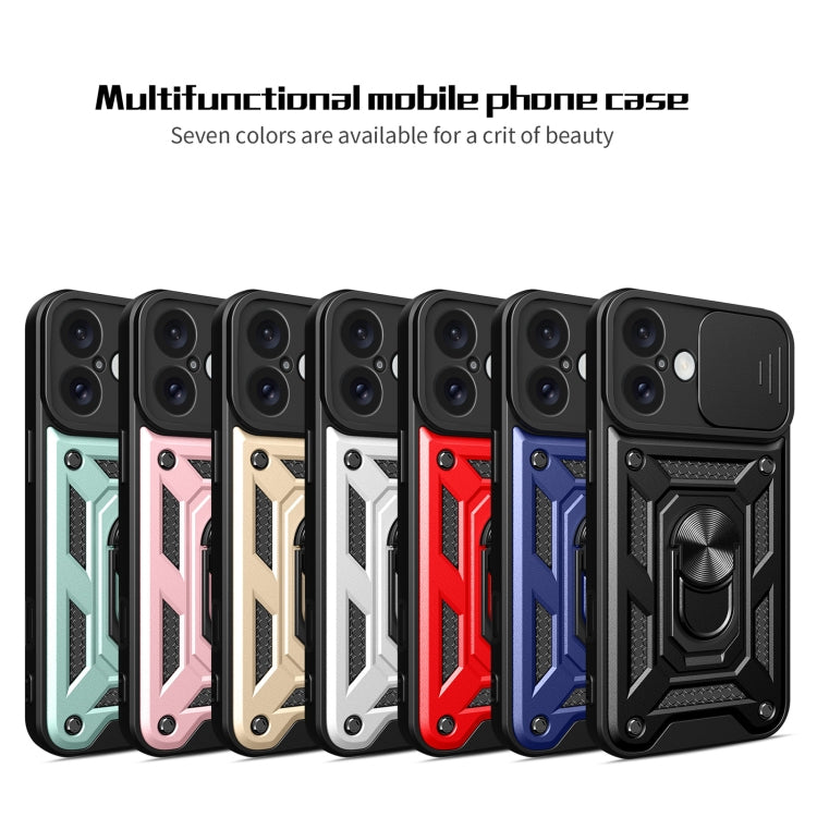 For iPhone 16 Plus Sliding Camera Cover Design TPU+PC Phone Case(Green) - iPhone 16 Plus Cases by buy2fix | Online Shopping UK | buy2fix