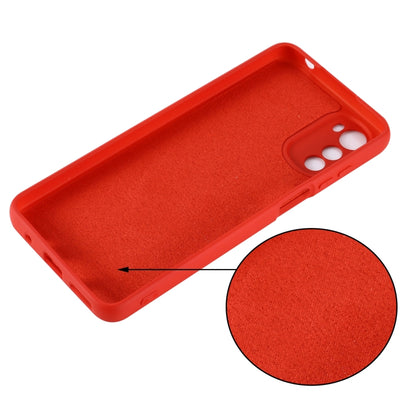 For Motorola Moto E32 4G Pure Color Liquid Silicone Shockproof Phone Case(Red) - Motorola Cases by buy2fix | Online Shopping UK | buy2fix