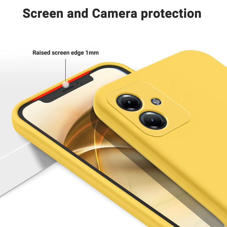 For Motorola Moto G54 Power Pure Color Liquid Silicone Shockproof Phone Case(Yellow) - Motorola Cases by buy2fix | Online Shopping UK | buy2fix