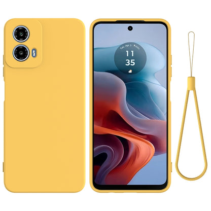 For Motorola Moto G Power 2024 Pure Color Liquid Silicone Shockproof Phone Case(Yellow) - Motorola Cases by buy2fix | Online Shopping UK | buy2fix