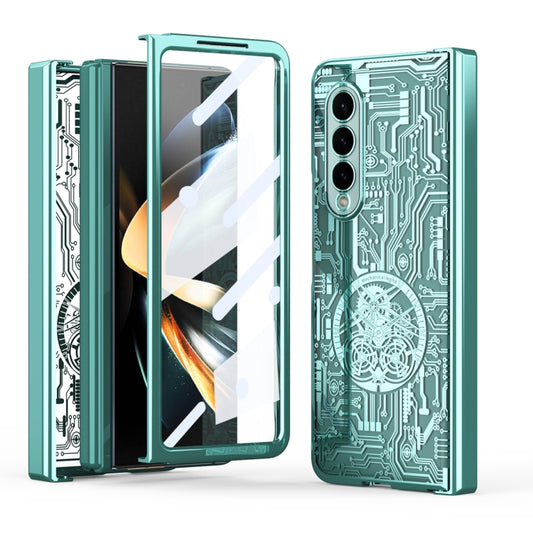 For Samsung Galaxy Z Fold3 5G Mechanical Legend Integrated Electroplating All-inclusive Phone Case(Green) - Galaxy Phone Cases by buy2fix | Online Shopping UK | buy2fix