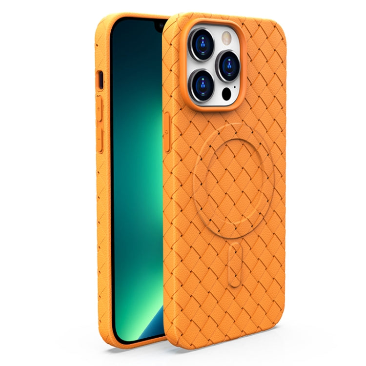 For iPhone 13 Pro Max Woven Pattern MagSafe Magnetic Cooling Phone Case(Orange) - iPhone 13 Pro Max Cases by buy2fix | Online Shopping UK | buy2fix