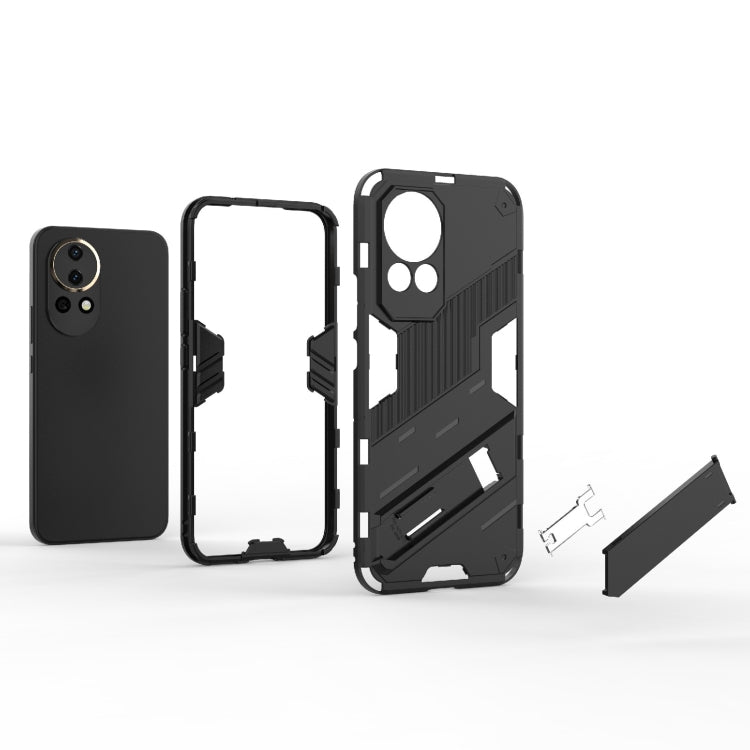 For Huawei nova 12 5G Punk Armor 2 in 1 PC + TPU Phone Case with Holder(Orange) - Huawei Cases by buy2fix | Online Shopping UK | buy2fix