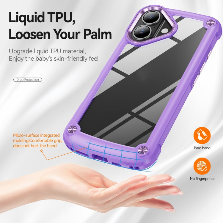 For iPhone 16 TPU + PC Lens Protection Phone Case(Purple) - iPhone 16 Cases by buy2fix | Online Shopping UK | buy2fix