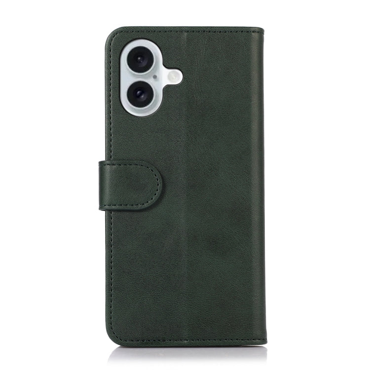 For iPhone 16 Cow Texture Leather Phone Case(Green) - iPhone 16 Cases by buy2fix | Online Shopping UK | buy2fix