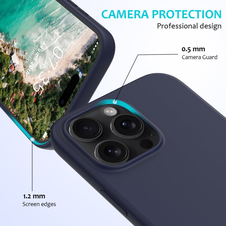 For iPhone 16 Pro Max Solid Color Silicone Phone Case(Midnight Blue) - More iPhone Cases by buy2fix | Online Shopping UK | buy2fix