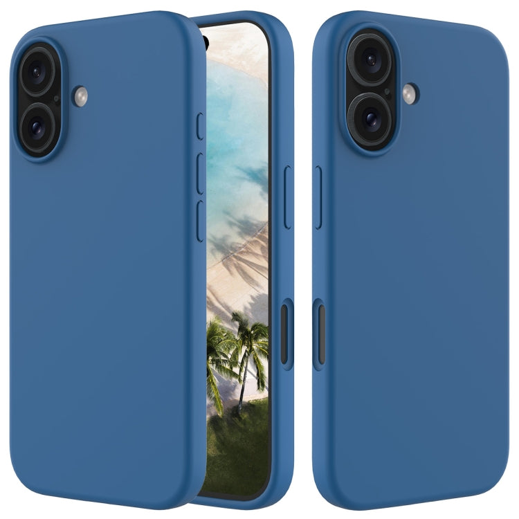 For iPhone 16 Solid Color Silicone Phone Case(Cobalt Blue) - More iPhone Cases by buy2fix | Online Shopping UK | buy2fix