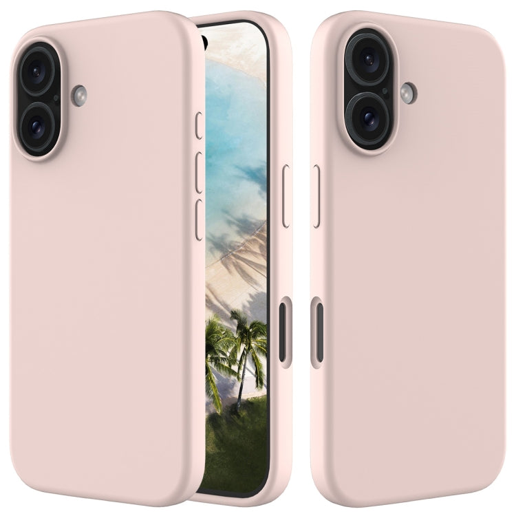 For iPhone 16 Solid Color Silicone Phone Case(Sand Pink) - More iPhone Cases by buy2fix | Online Shopping UK | buy2fix