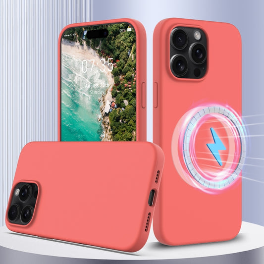 For iPhone 16 Pro Shockproof Silicone Magsafe Phone Case(Pink Orange) - iPhone 16 Pro Cases by buy2fix | Online Shopping UK | buy2fix