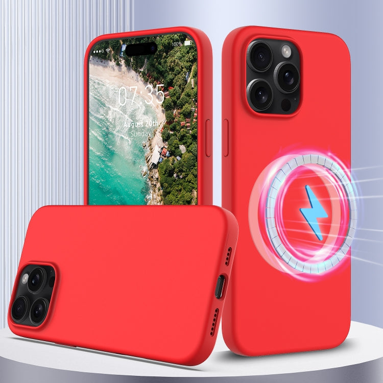 For iPhone 16 Pro Shockproof Silicone Magsafe Phone Case(Red) - iPhone 16 Pro Cases by buy2fix | Online Shopping UK | buy2fix