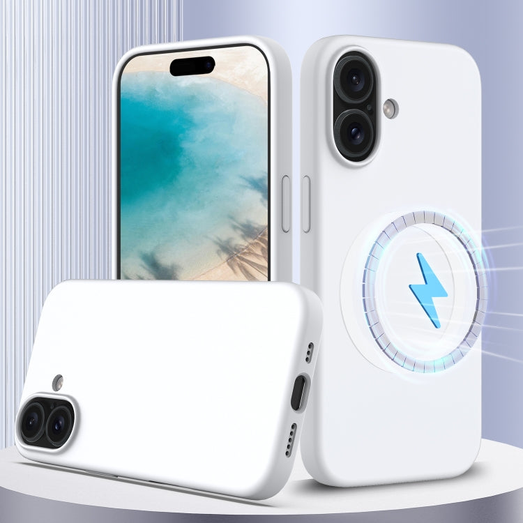 For iPhone 16 Plus Shockproof Silicone Magsafe Phone Case(White) - iPhone 16 Plus Cases by buy2fix | Online Shopping UK | buy2fix