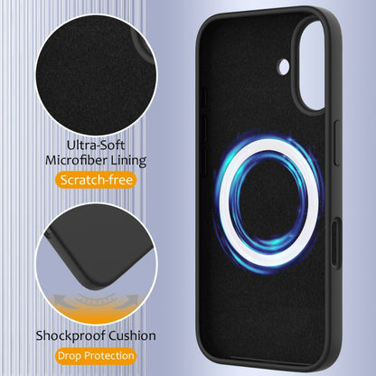 For iPhone 16 Shockproof Silicone Magsafe Phone Case(Black) - iPhone 16 Cases by buy2fix | Online Shopping UK | buy2fix