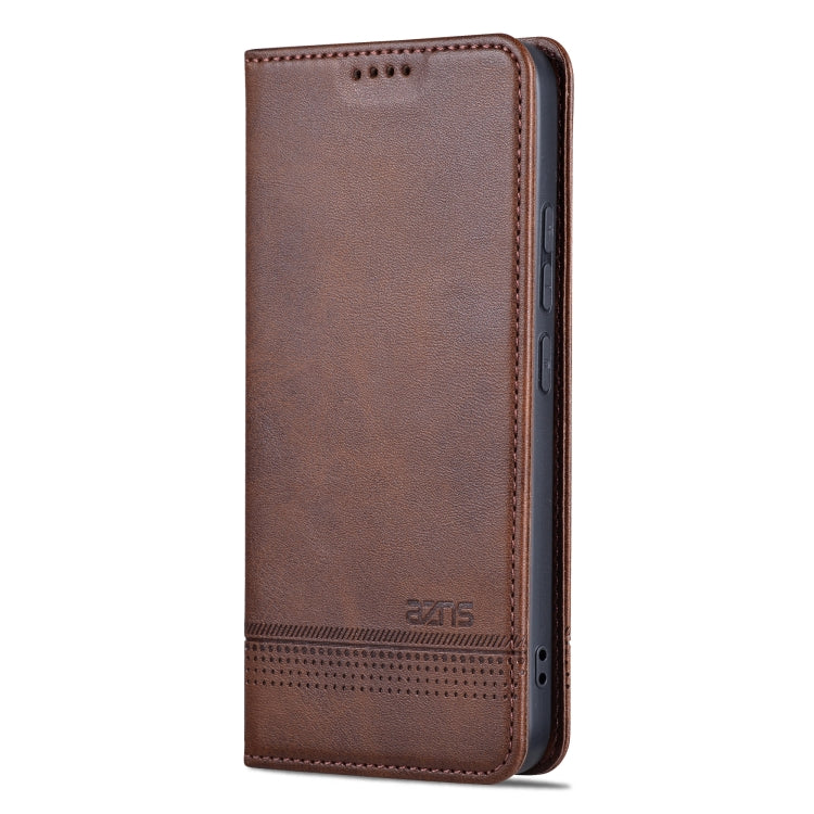 For Xiaomi 14 AZNS Magnetic Calf Texture Flip Leather Phone Case(Dark Brown) - 14 Cases by AZNS | Online Shopping UK | buy2fix