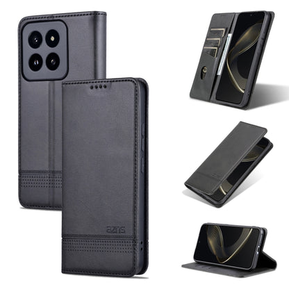 For Xiaomi 14 Pro AZNS Magnetic Calf Texture Flip Leather Phone Case(Black) - 14 Pro Cases by AZNS | Online Shopping UK | buy2fix