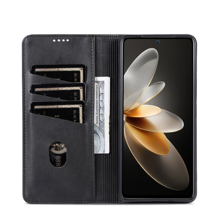 For Xiaomi Redmi K70/K70 Pro AZNS Magnetic Calf Texture Flip Leather Phone Case(Black) - K70 Pro Cases by AZNS | Online Shopping UK | buy2fix