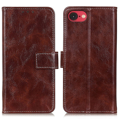 For iPhone SE 2024 Retro Crazy Horse Texture Horizontal Flip Leather Phone Case(Brown) - More iPhone Cases by buy2fix | Online Shopping UK | buy2fix