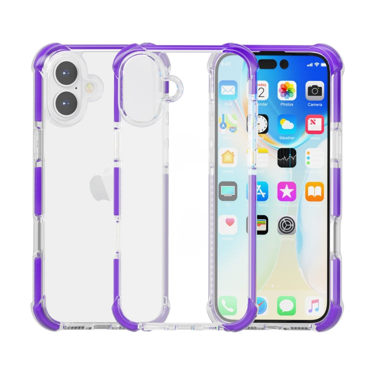 For iPhone 16 Plus Four-corner Shockproof TPU + Acrylic Phone Case(Purple) - iPhone 16 Plus Cases by buy2fix | Online Shopping UK | buy2fix