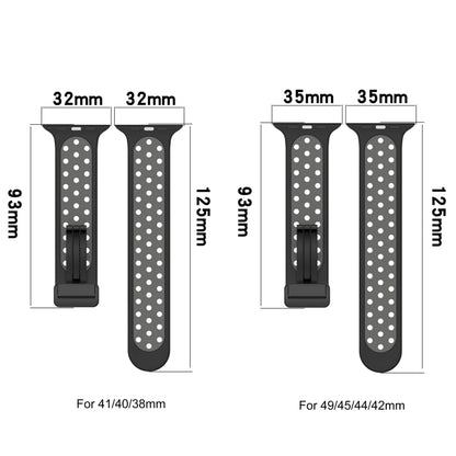 For Apple Watch SE 40mm Magnetic Buckle Silicone Watch Band(White Black) - Watch Bands by buy2fix | Online Shopping UK | buy2fix